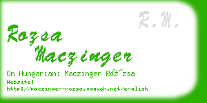 rozsa maczinger business card